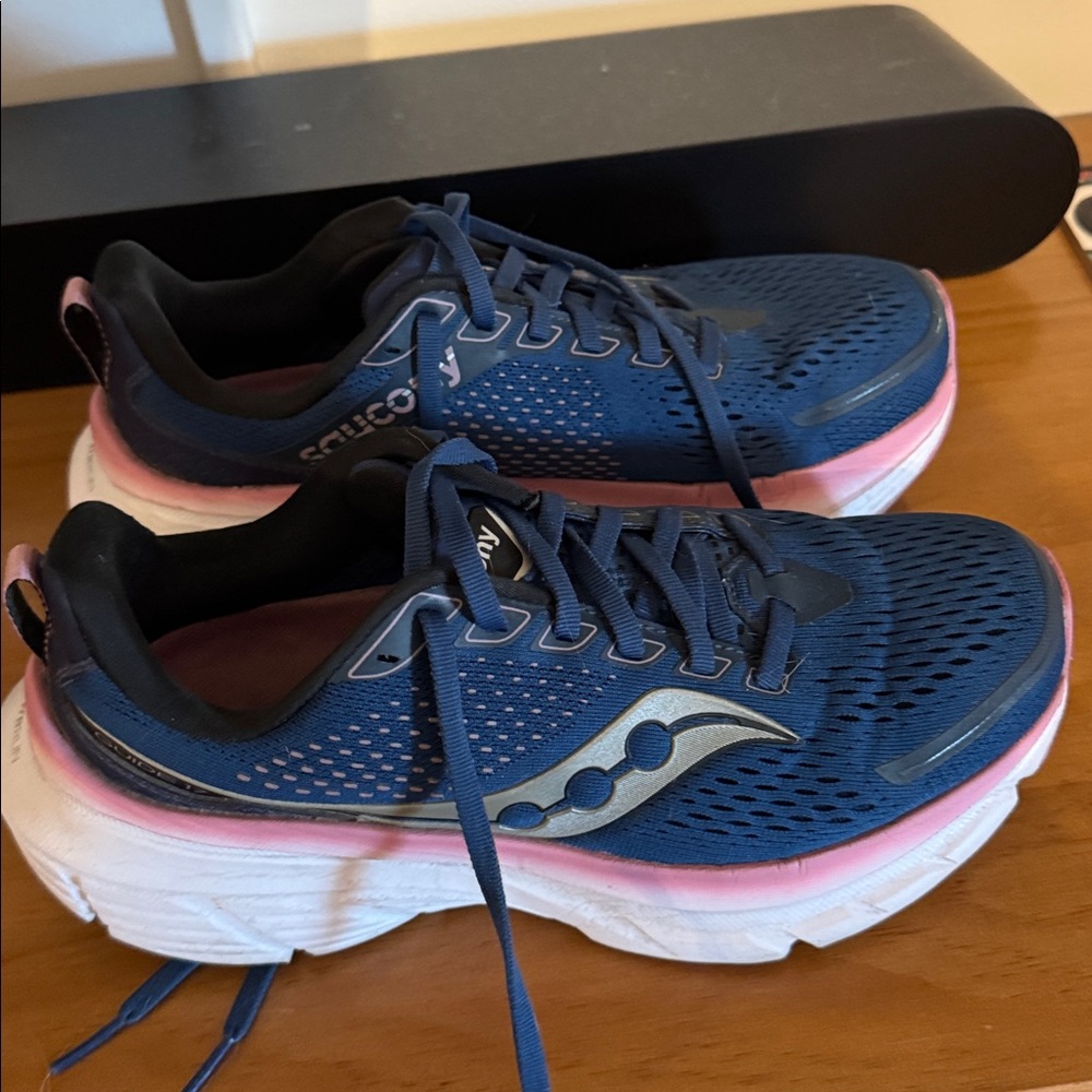 Saucony Navy and Pink Athletic Sneakers